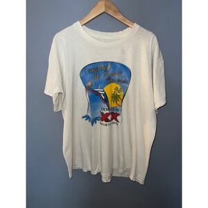 Vintage Princess Cruises Bar Hop Dos Equis Beer Graphic‎ T-Shirt Thrashed White